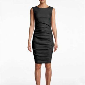 Nicole Miller Women's Solid Cotton Metal Tuck Dress